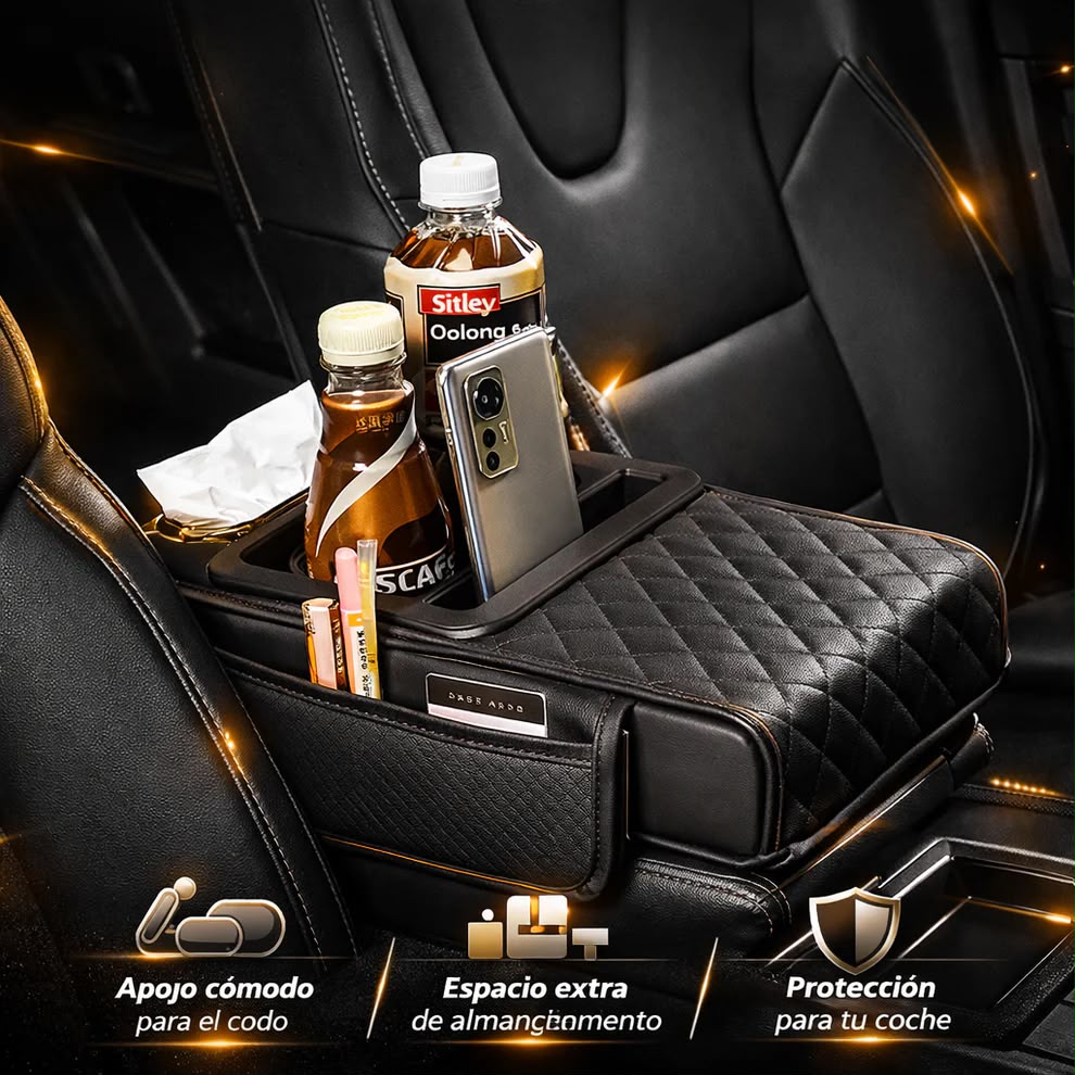 Apoya brazos para autos con porta botellas🍿